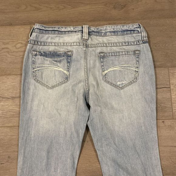 Decree Bootcut Denim Jeans ~ Sz 9 ~ Blue ~ Low Rise ~ 31" Inseam ~ Distressed - Picture 7 of 7